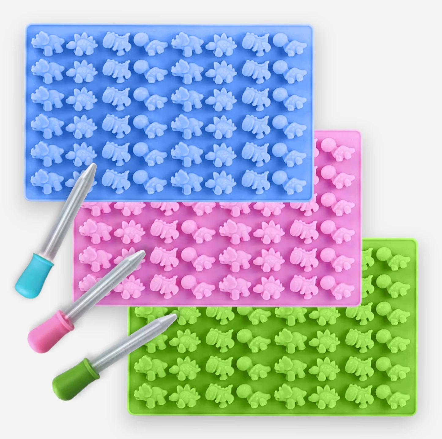 Szilikon forma pipettával - Kis dinoszauruszok