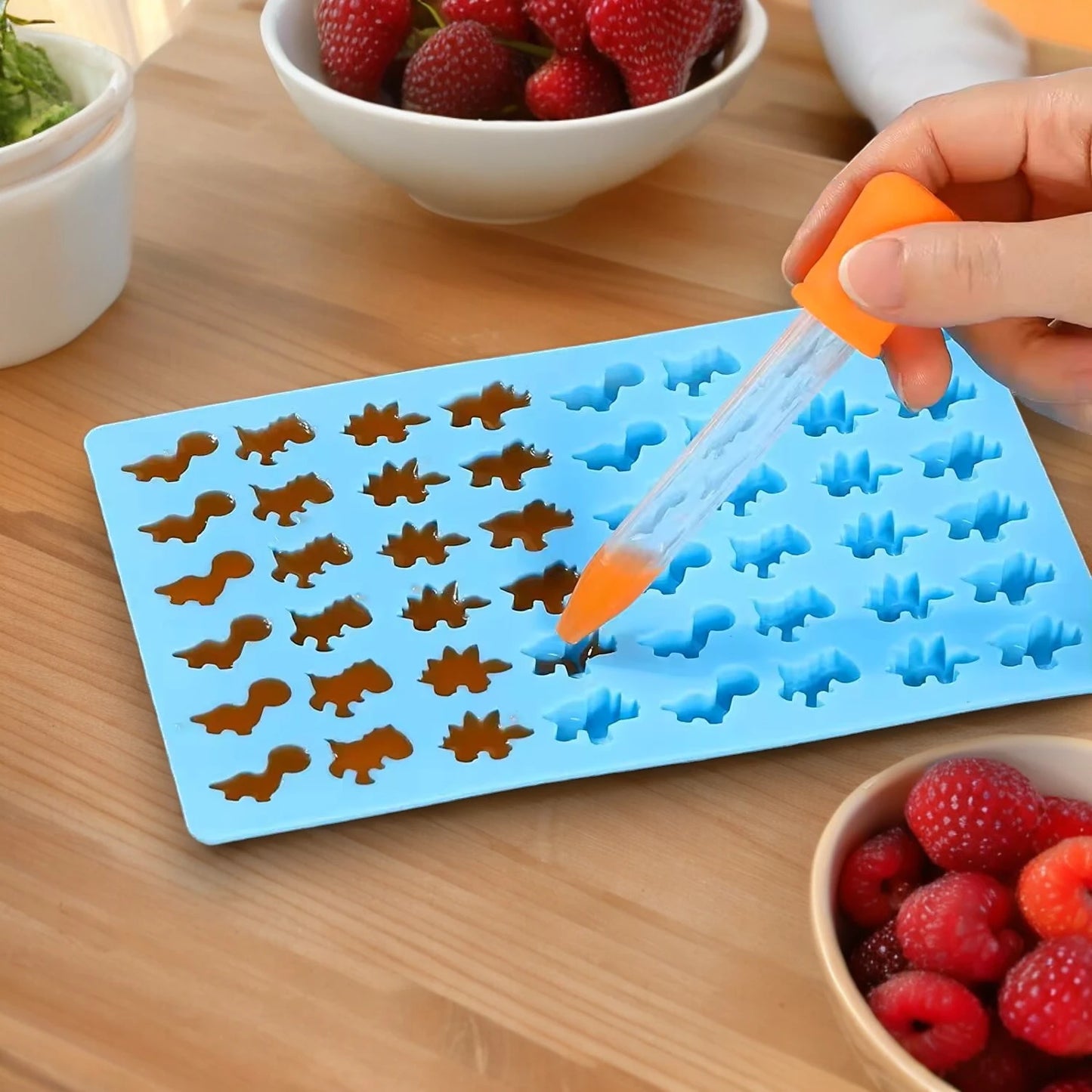 Szilikon forma pipettával - Kis dinoszauruszok
